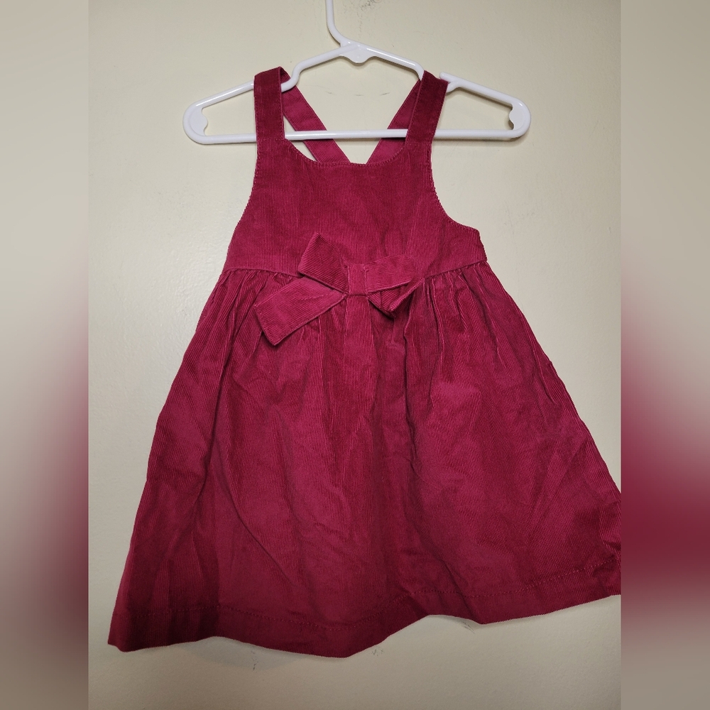 nwot carters 100% cotton courduroy red dress, 18 months